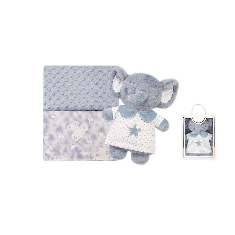 Factory Price - Blanket & Cuddly Plush Toys Gift Set - Blue