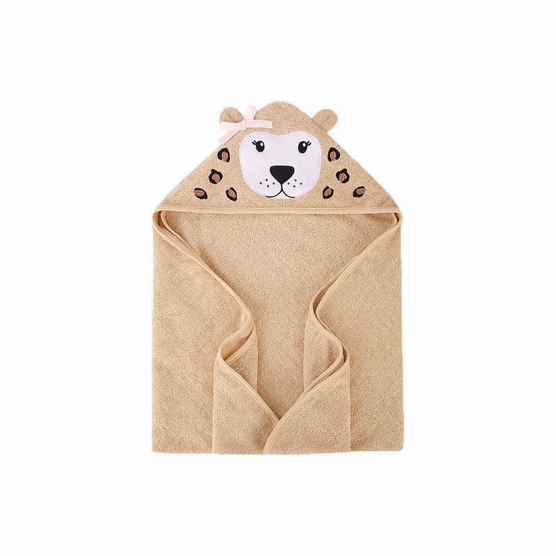 Factory Price - Animal Stuffed Newborn Hooded Towel Gift Set - Cheetah - Brown