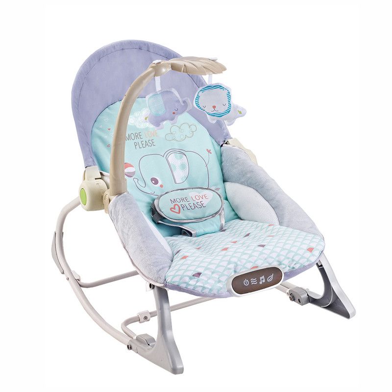 Factory Price - Destiny Infant Bouncer - With Soothing Music & Removable Toys - Blue