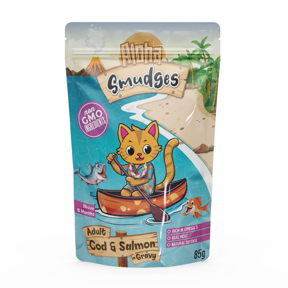 NutraPet - Aloha Smudges Cod And Salmon Cat Wet Food Gravy - 85gm