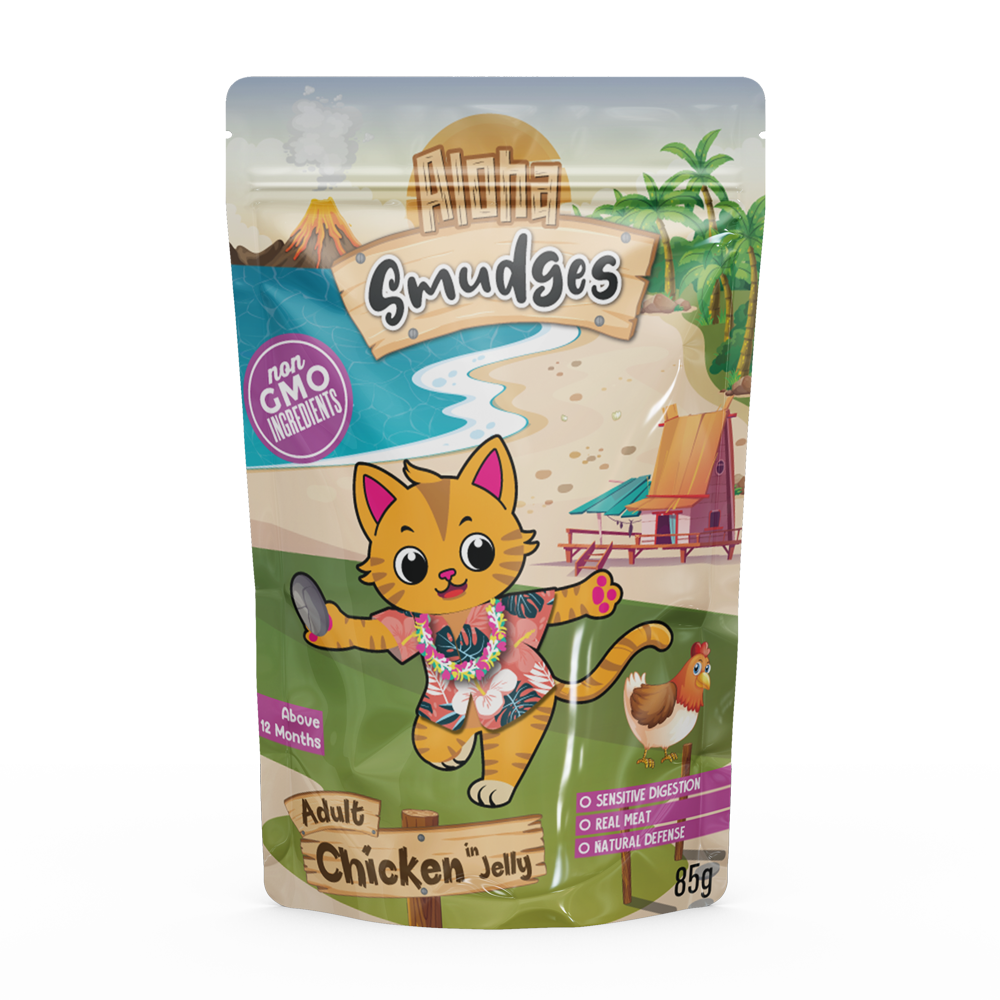 NutraPet - Aloha Smudges Chicken Cat Wet Food In Jelly - 85gm