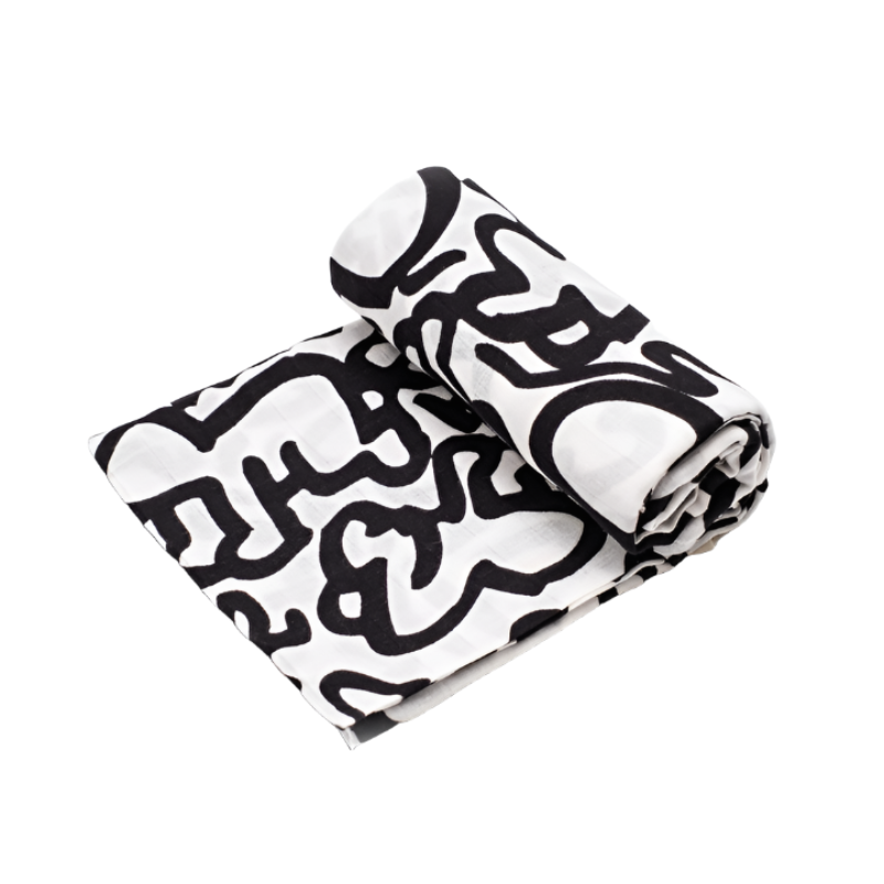 Etta Loves - Keith Haring Baby Sensory Muslin Burp Cloth - XL