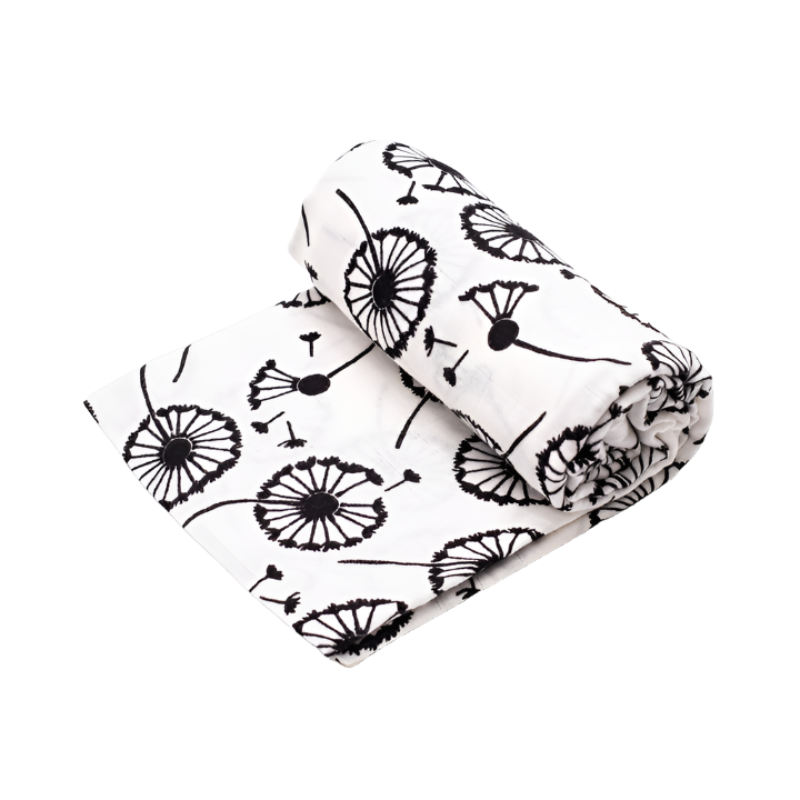 Etta Loves - Sensory Muslin Burp Cloth - Dandelion Print - XL