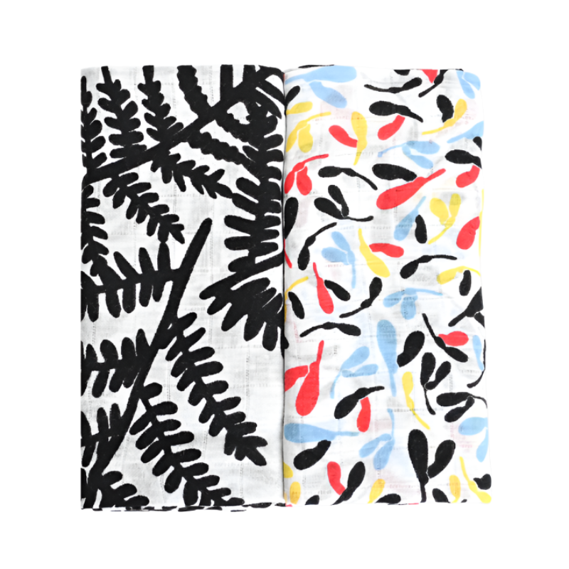 Etta Loves - Square Muslin - Plants - Pack of 2