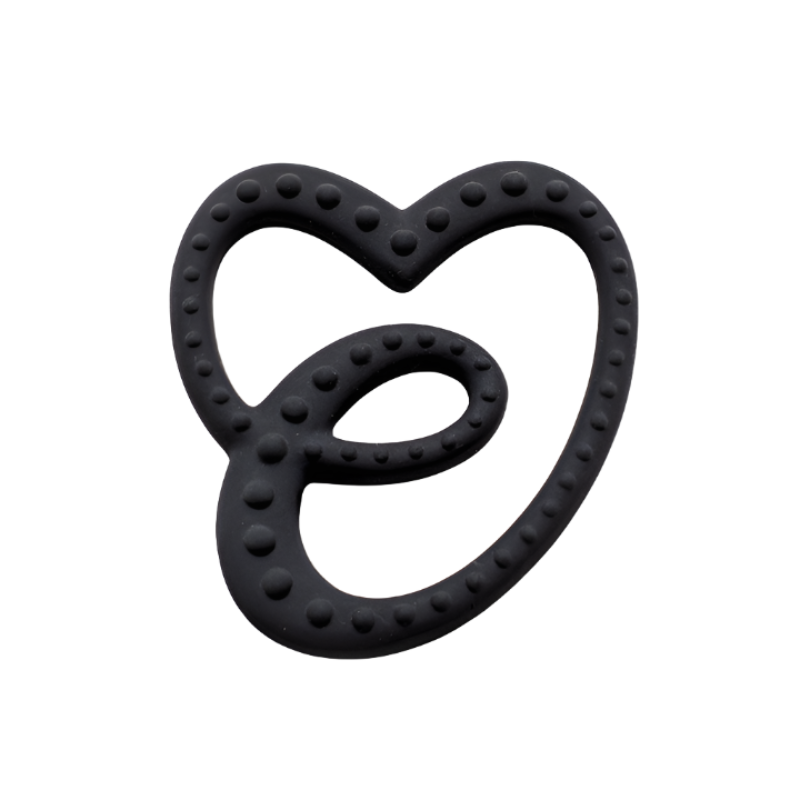 Etta Loves - Logo Shaped Natural Rubber Teether - Black