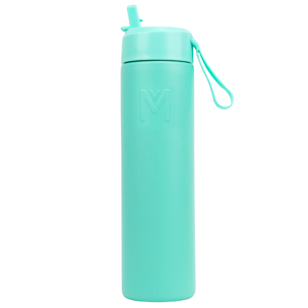 Montii - Stainless Steel Sipper Bottle With Lid And Straw - Lagoon - 700 ml