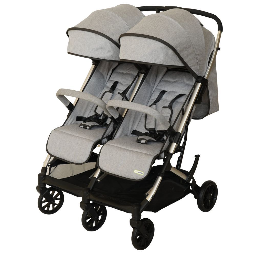 Mini Panda - Zealea Twin Stroller - Light Grey