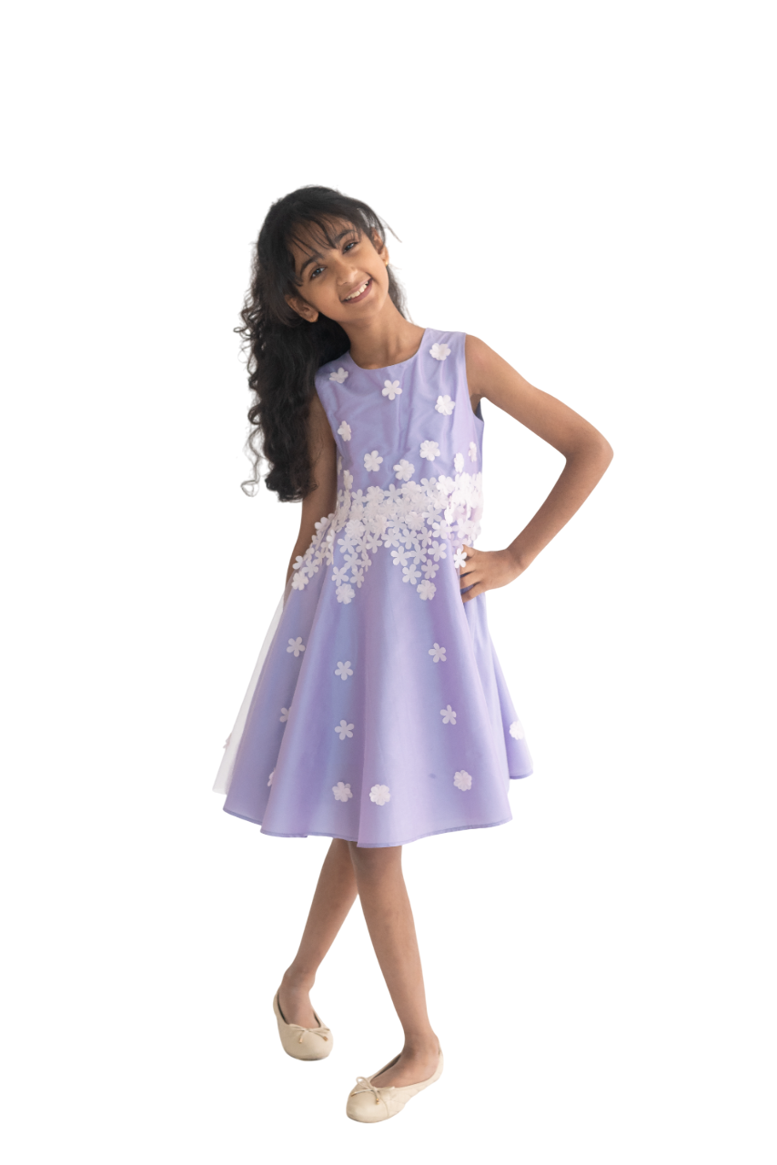 A Little Fable - Girl's Amal Sleeveless Dress - Lavender