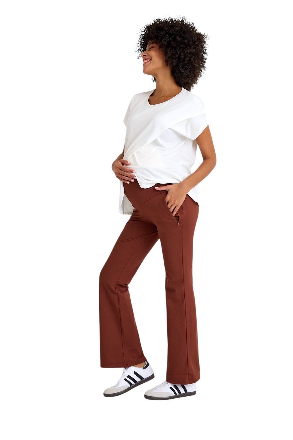 Accouchee - Ultimate Comfort Warm Flare Maternity Pants - Cappuccino