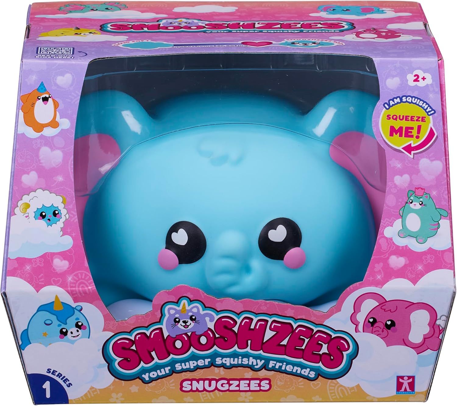 SMOOSHZEES - Snugzees Luna Elephant Supersoft Cuddly And Squishy Toy - Blue