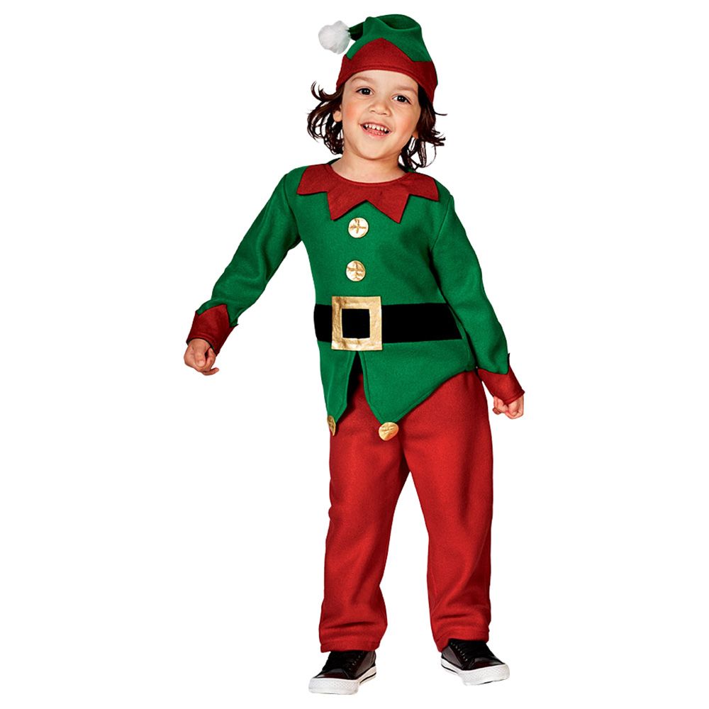 Mad Toys - Elf Kids Christmas Costume - Green/Red