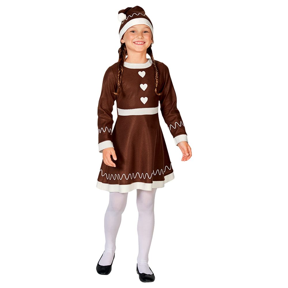 Mad Toys - Gingerbread Girl Christmas Costume - Brown