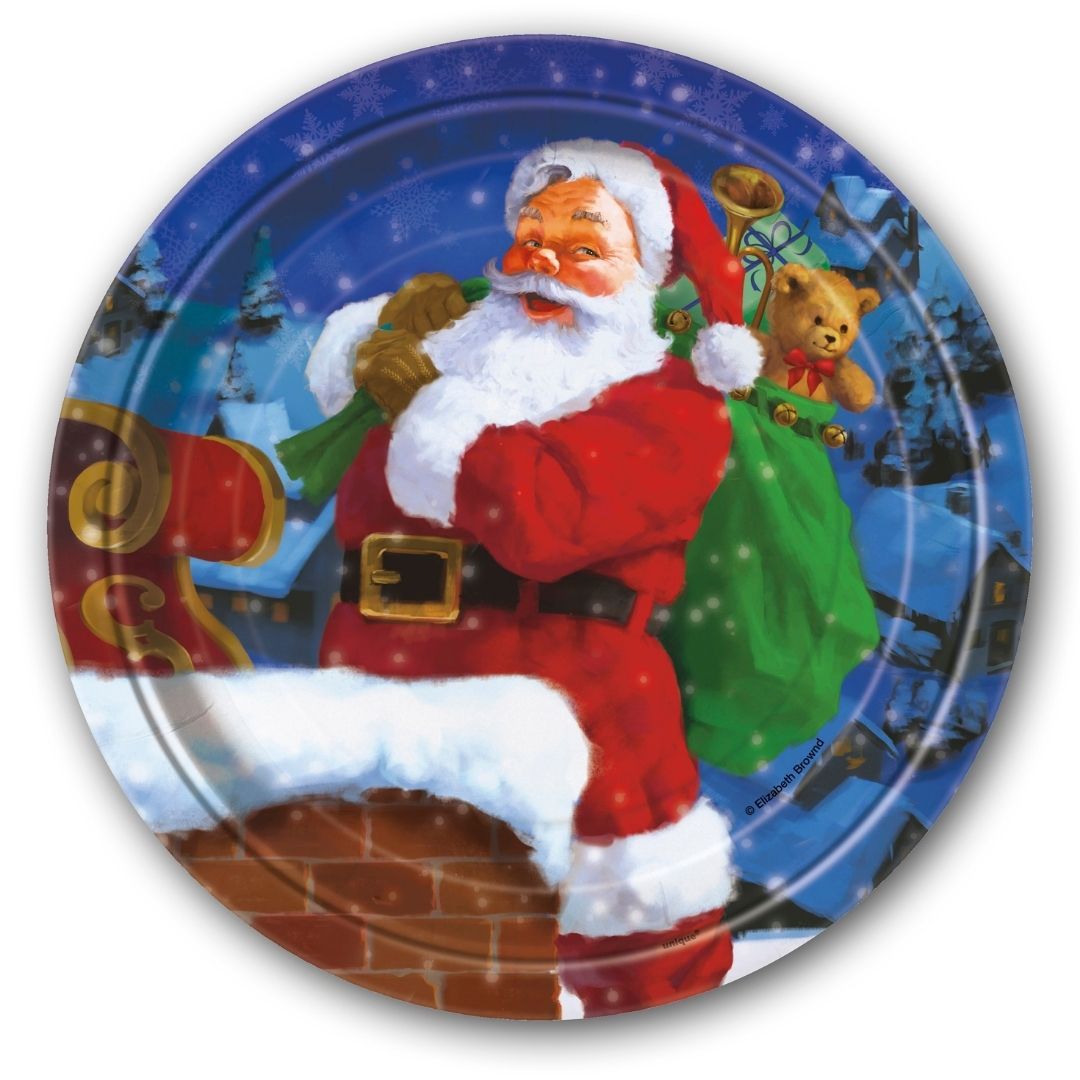 Unique - Christmas Holiday Santa 9" Plates