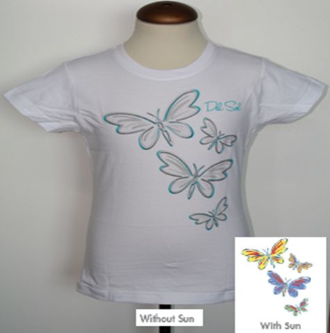 Silver Butterflies Girl's T-Shirt - White 