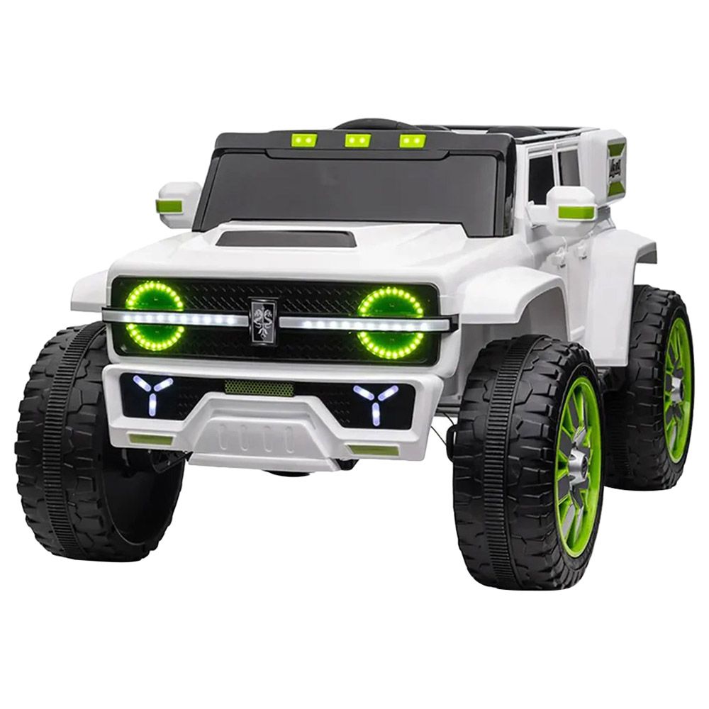 Amsham - Att 4Wd Kids Electric Power Ride-On Jeep - White - 12V