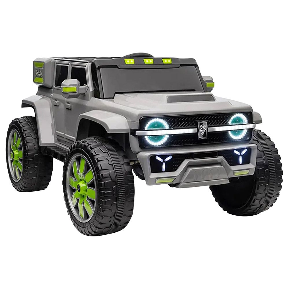 Amsham - Att 4Wd Kids Electric Power Ride-On Jeep - Silver - 12V