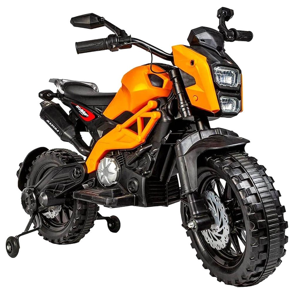 Amsham Toys - Kids Battery Operated Ride-On Bike - Orange - 12 V