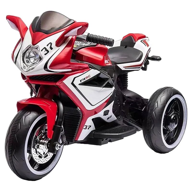 Amsham - Kids 3 Wheels Att Electric Motorcycle - Red - 6V