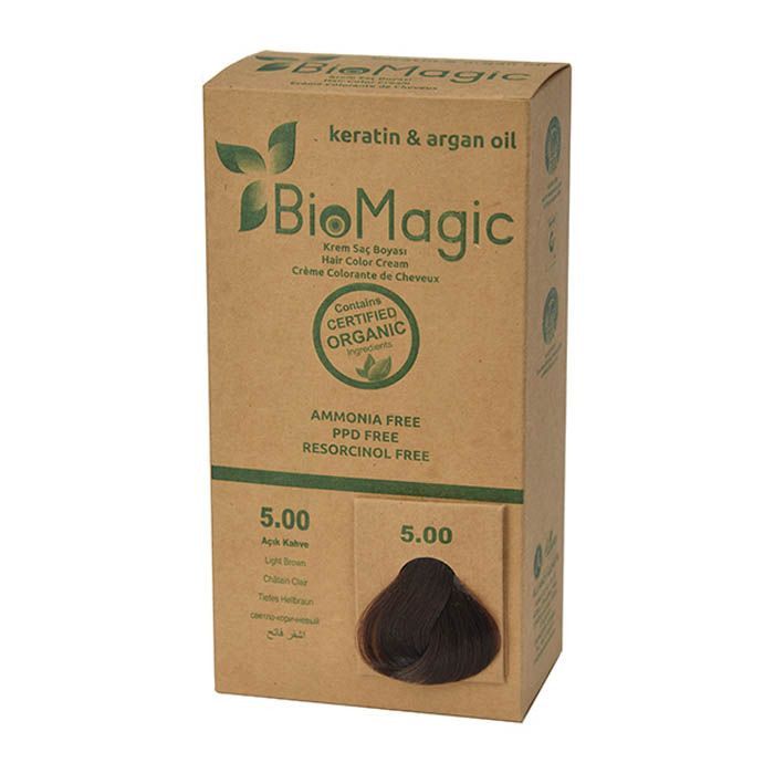 Biomagic - Hair Color Cream Infused W/ Keratin And Argan Oil - CK 5/00 Light Brown 60ml