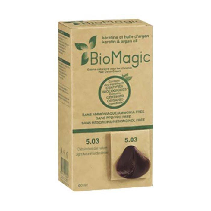 Biomagic - Hair Color Cream Infused W/ Keratin And Argan Oil - CK 5/03 Light Nat Golden Brown 60ml