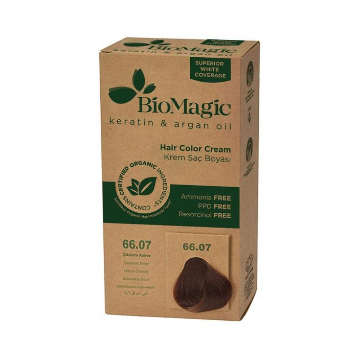 Biomagic - Hair Color Cream Infused W/ Keratin And Argan Oil - CK 66/07 Chocolate Brown 60ml