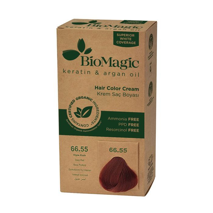 Biomagic - Hair Color Cream Infused W/ Keratin And Argan Oil - CK 66/55 Deep Red 60ml