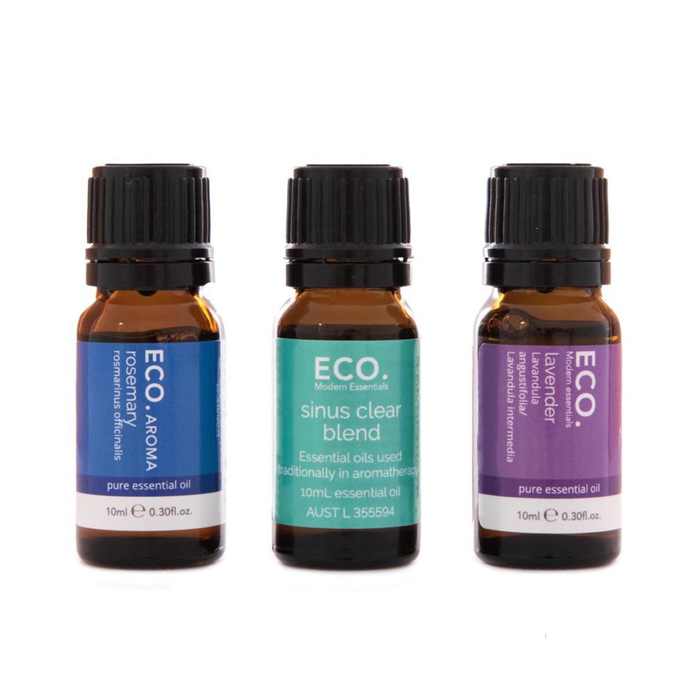 Eco - Travel Essentials Pure Essential Oil - Lavender, Sinus Clear And Rosemary - 10 ml - 3pcs