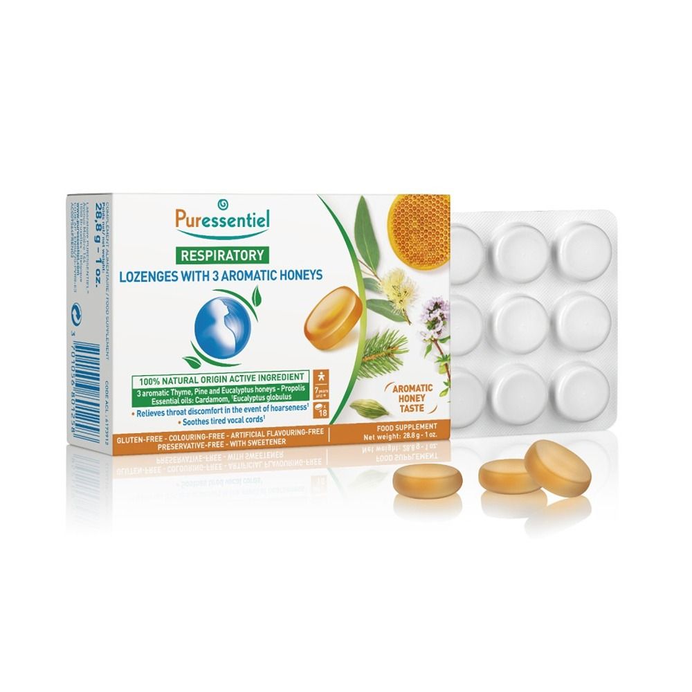 Puressentiel - Kids Respiratory Lozenges With 3 Aromatic Honey - 18 Pcs