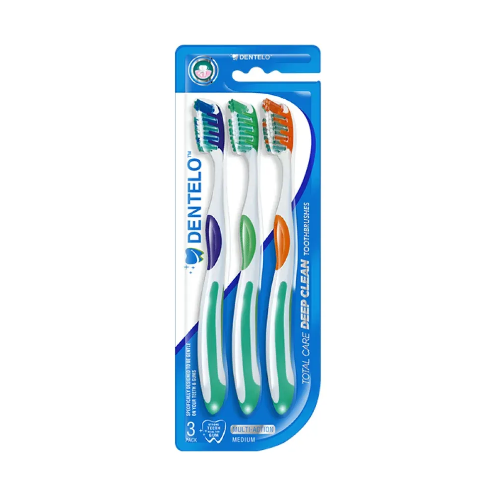 Dentelo - Total Care Deep Clean Toothbrush 3pcs - Assorted