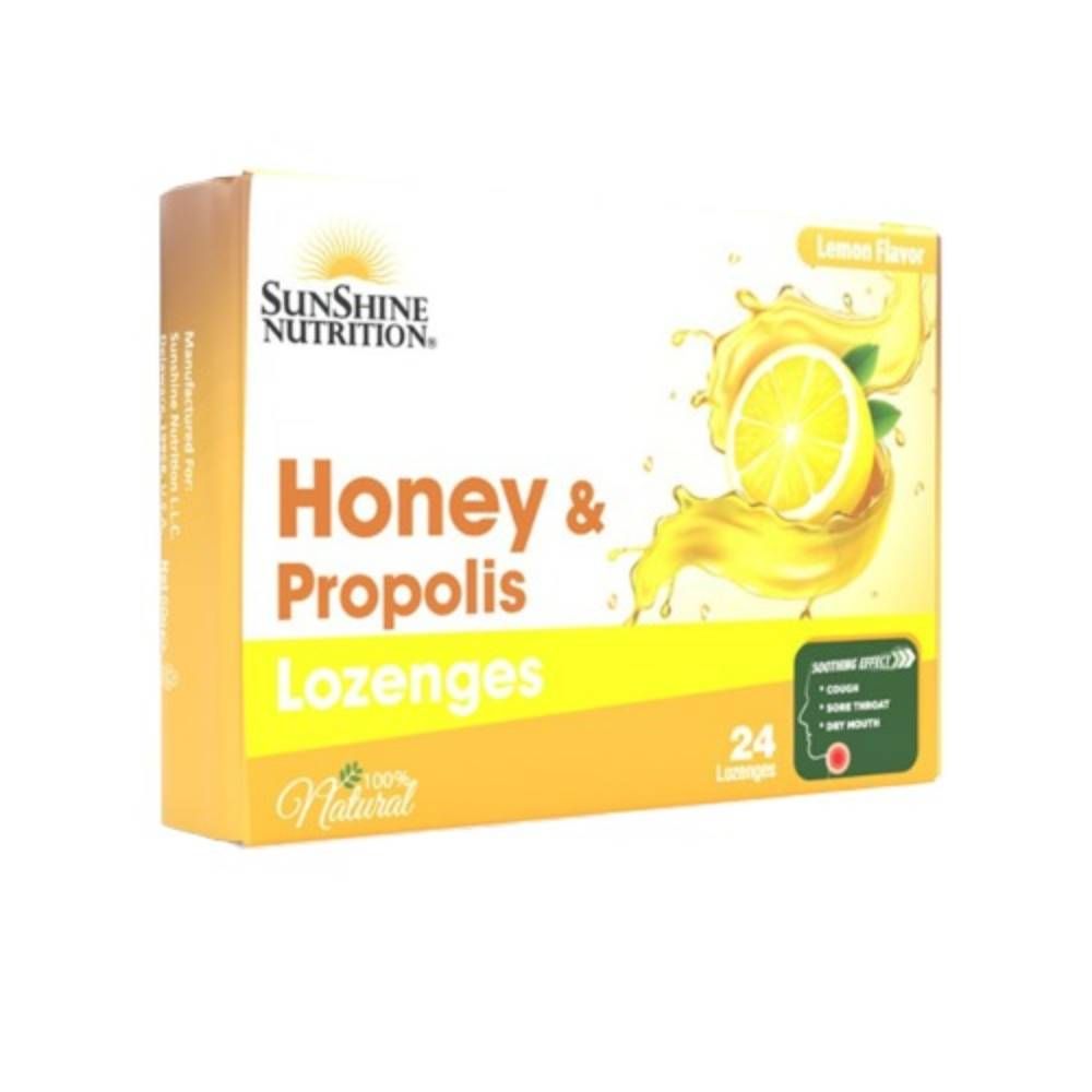 Sunshine Nutrition - Honey And Propolis Lozenges - Lemon Flavour - 24's