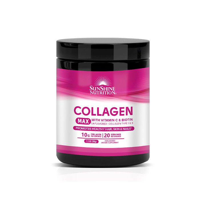 Sunshine Nutrition - Collagen Max With Vitamin C And Biotin Supplement Powder - 203 g