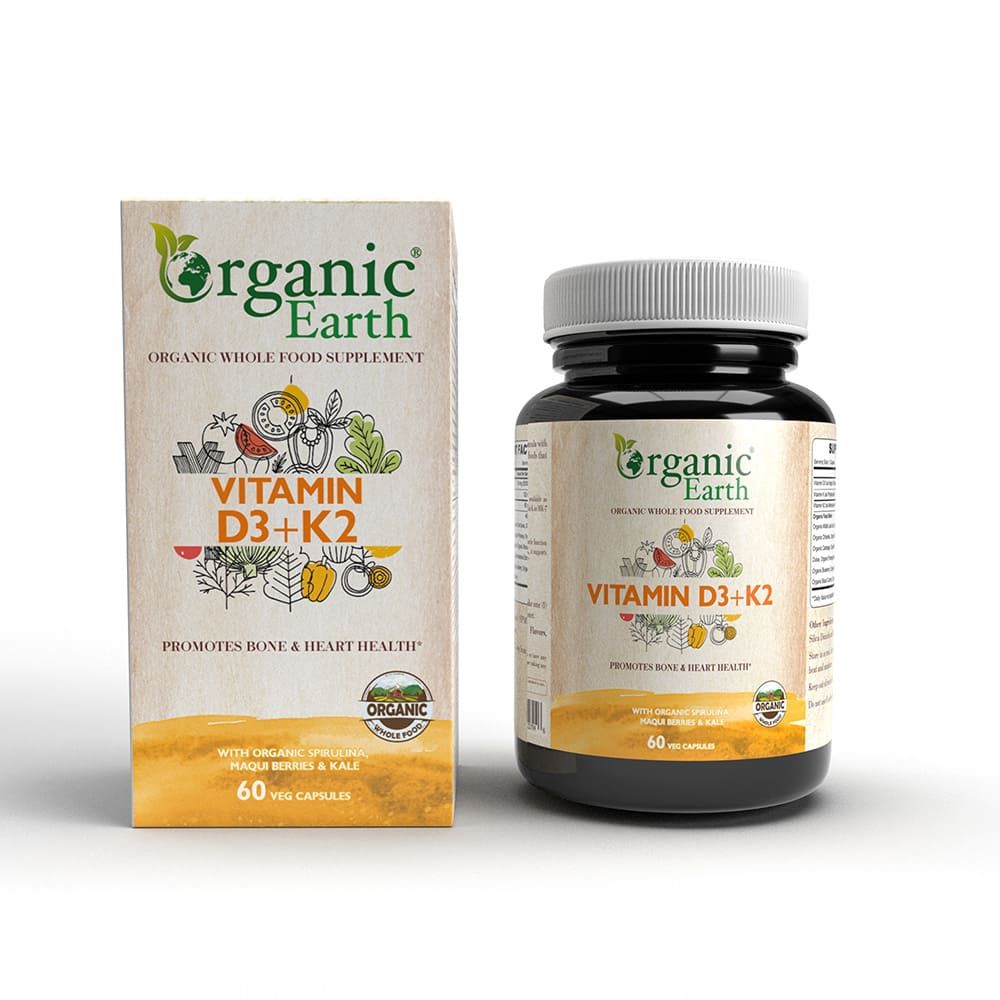 Organic Earth - Vitamin D3 And K2 Capsules - 60pcs