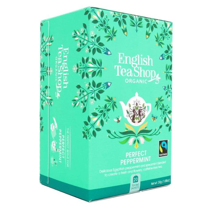 English Tea Shop - Organic Perfect Peppermint Tea - 100% Organic Chamomile - 20 Teabags 50g