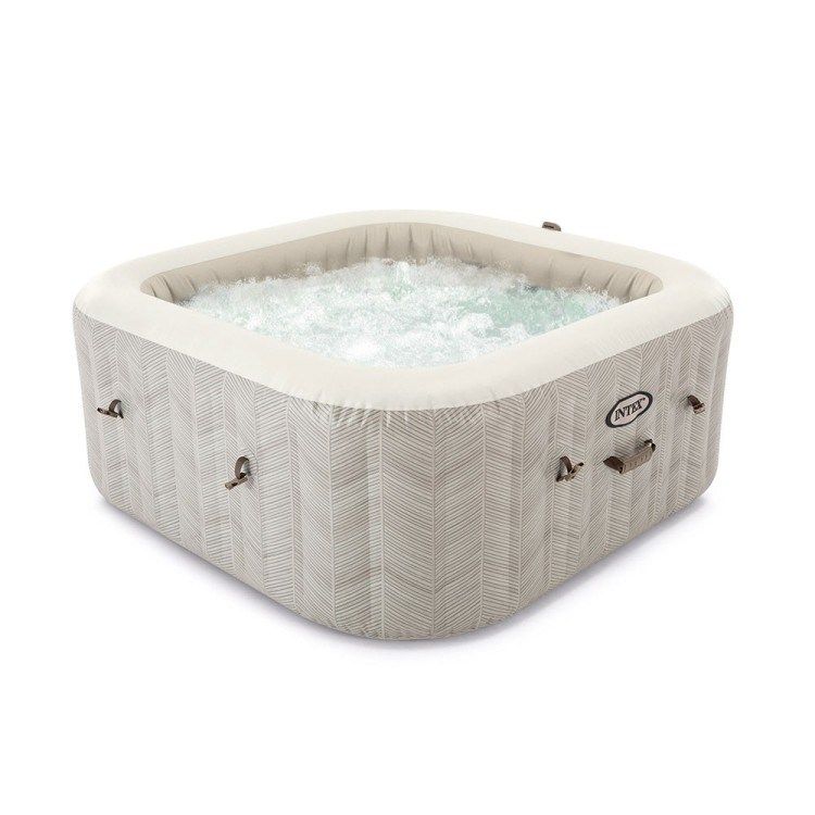 Intex - 4-person Deluxe Square Bubble Spa Set - Chevron