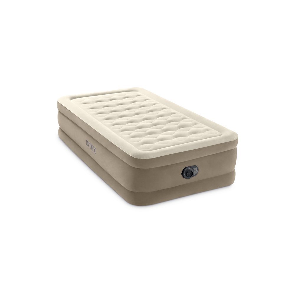 Intex - Twin Ultra Plush Airbed With Fiber Tech - Cream