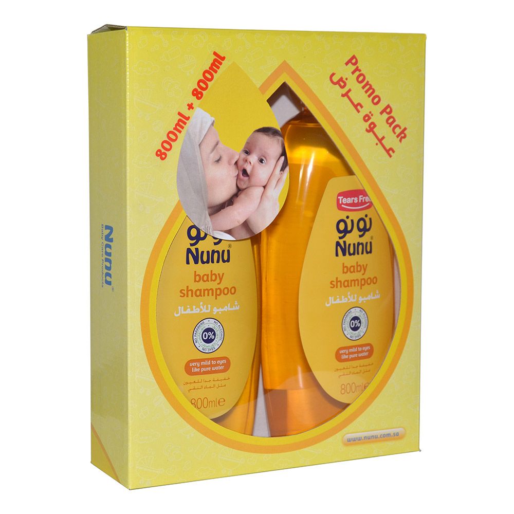 Nunu - Baby Shampoo Set - 800 ml And 800 ml - 2 Pcs