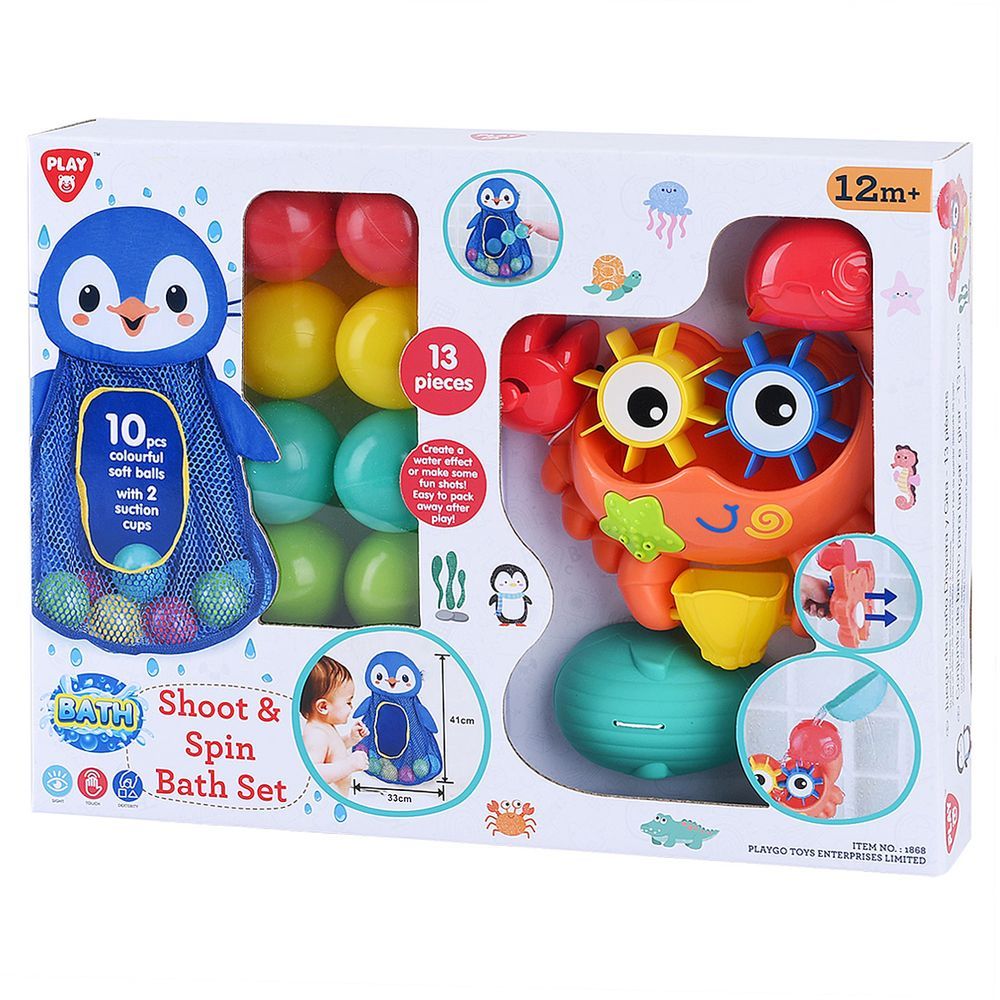 PlayGo - Shoot & Spin Bath Set - 13pcs