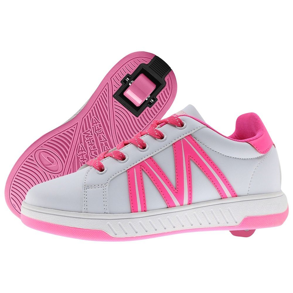 Breezy Rollers - Shoes With Wheels For Kids - Pink/White