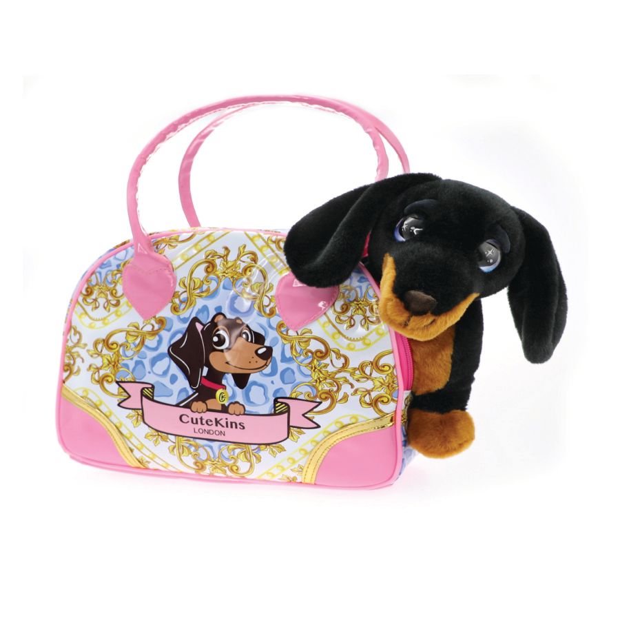 Funville - Daschund Puppy With Carry Case - 2 Pcs