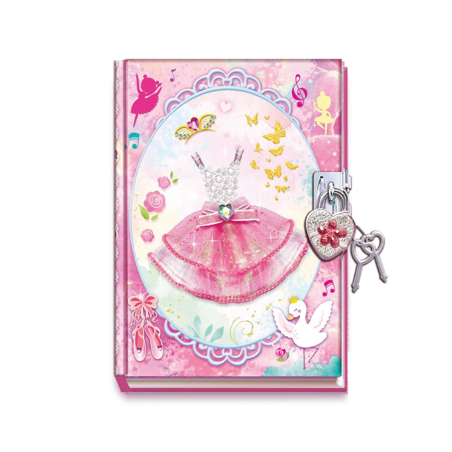 Pecaware - Girls Ballerina Dress Lockable Diary - Pink