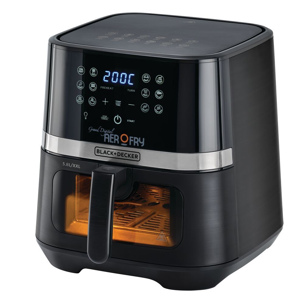 BLACK+DECKER - 12-In-1 Digital Multifunction Air Fryer - 5.8L - Black