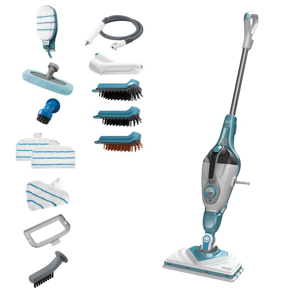 Black+Decker - 2-in-1 Steam Mop With 15 Accessories - 1600 W