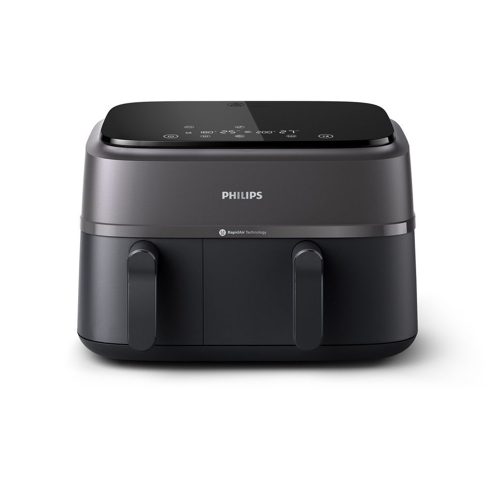 Philips - 3000 Series Dual Basket Airfryer - Black - 9 L