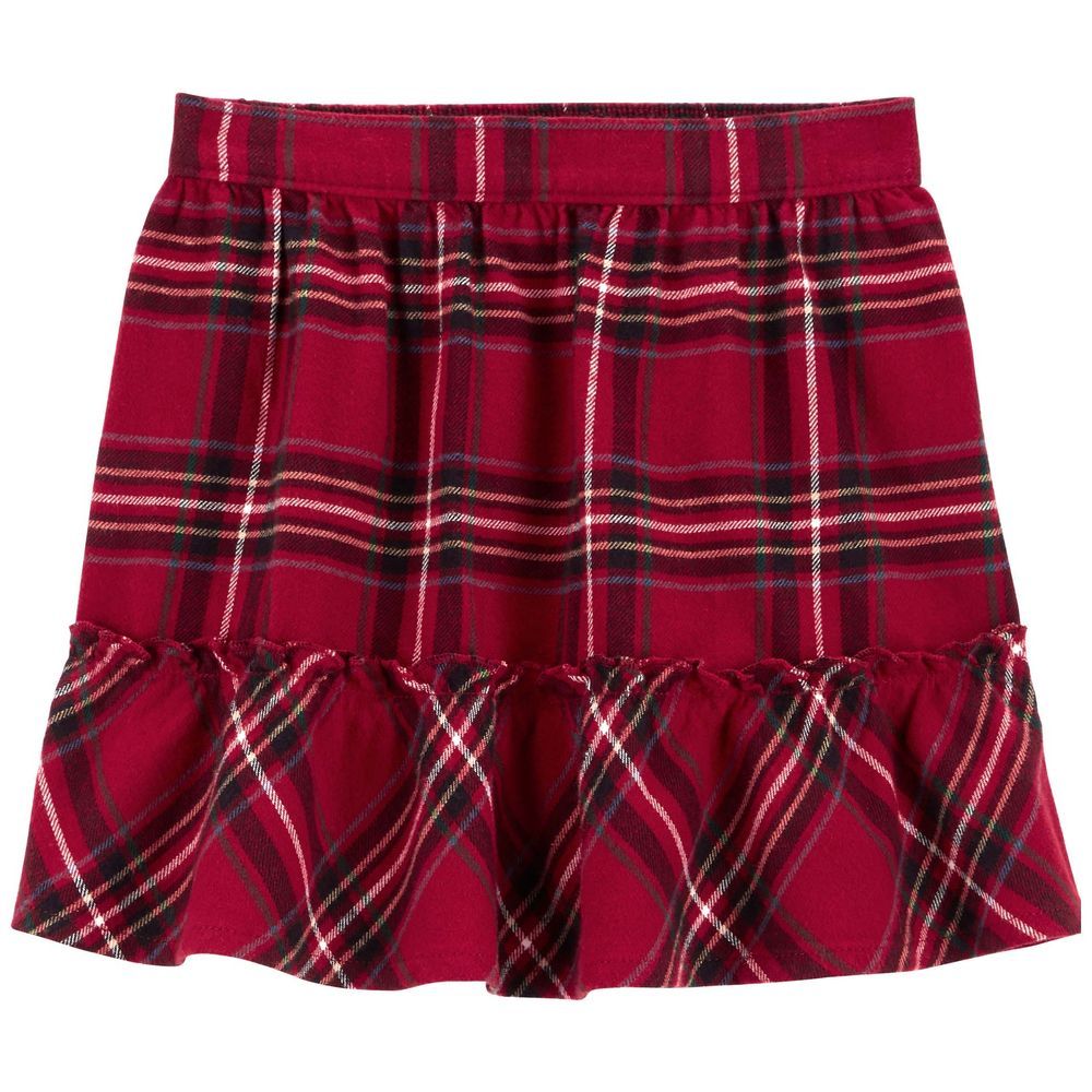 Carters - Plaid Twill Flannel Skirt - Red