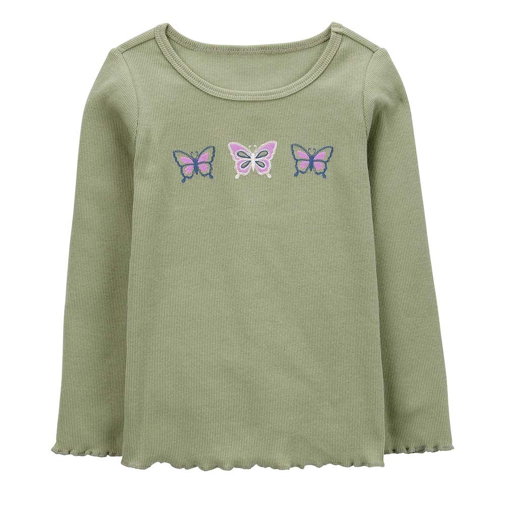 Carters - Girls Butterfly Long-Sleeve Tee - Green