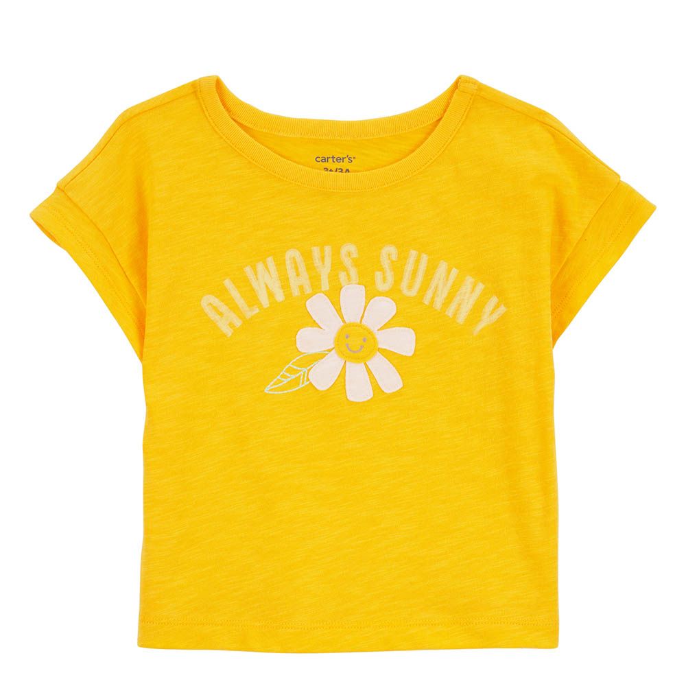 Carters - Girls Always Sunny Flower Tee - Yellow