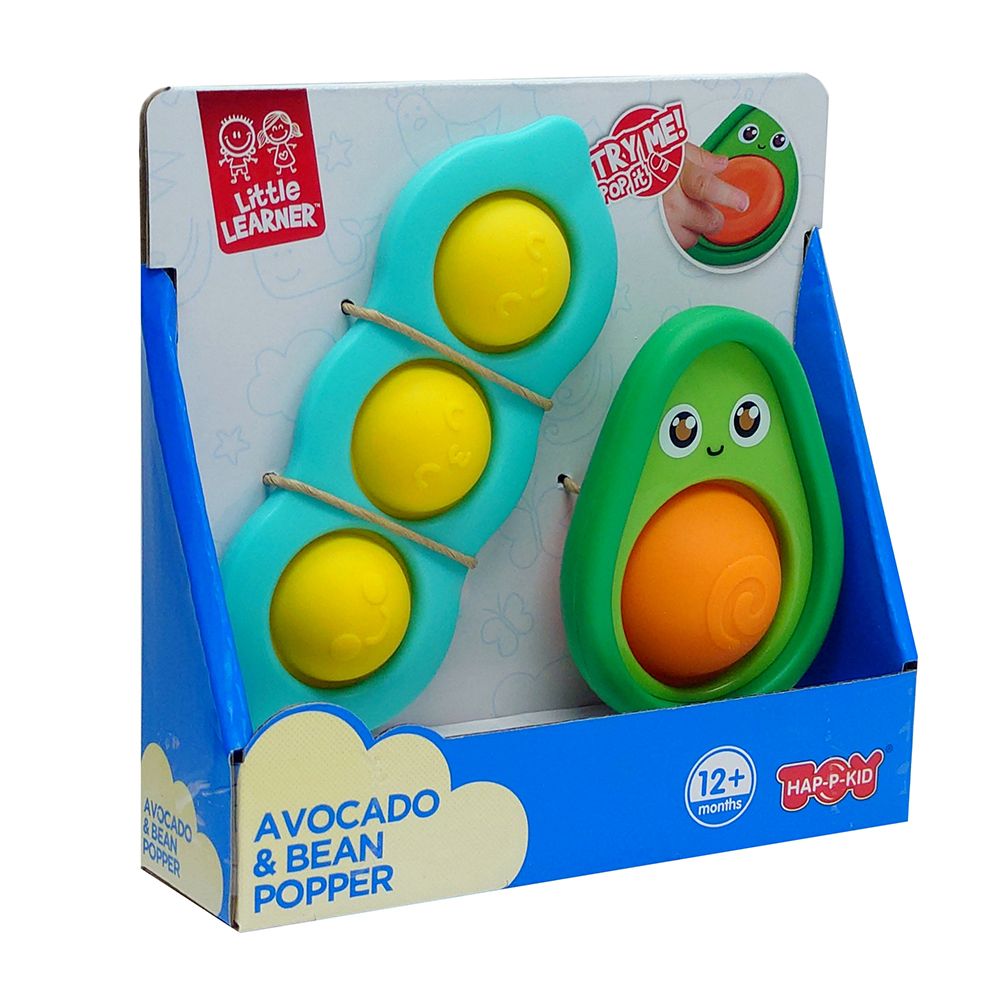 Happy Kids - Avocado And Bean Popper Sensory Toy Set - 2pcs