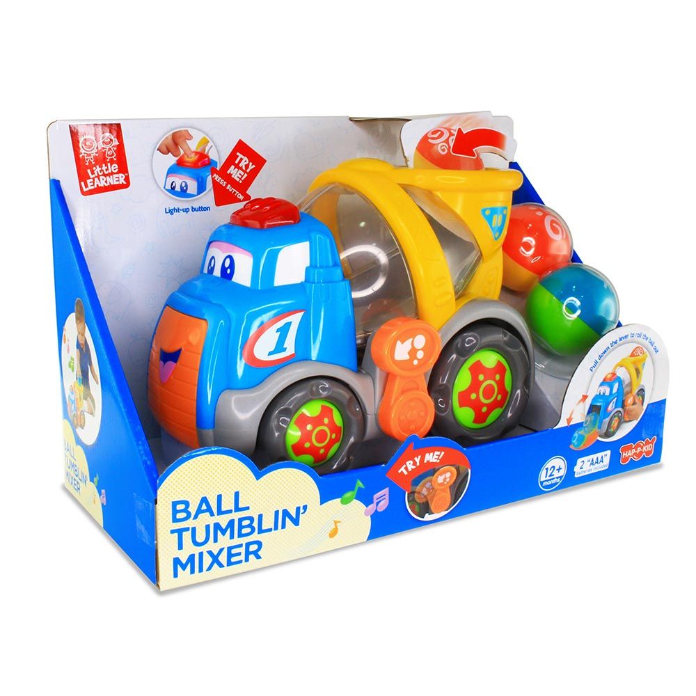 Happy Kids - Ball Tumblin Mixer Light And Sound Toy Set - 3pcs