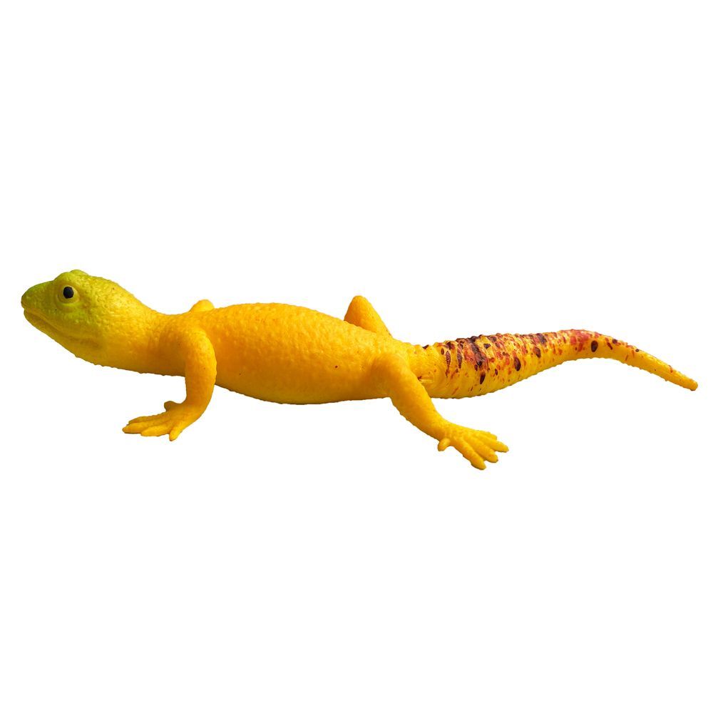 Galaxy Toys - Yellow Lizard Toy With Red Spots - Realistic Reptile Animal Figurine