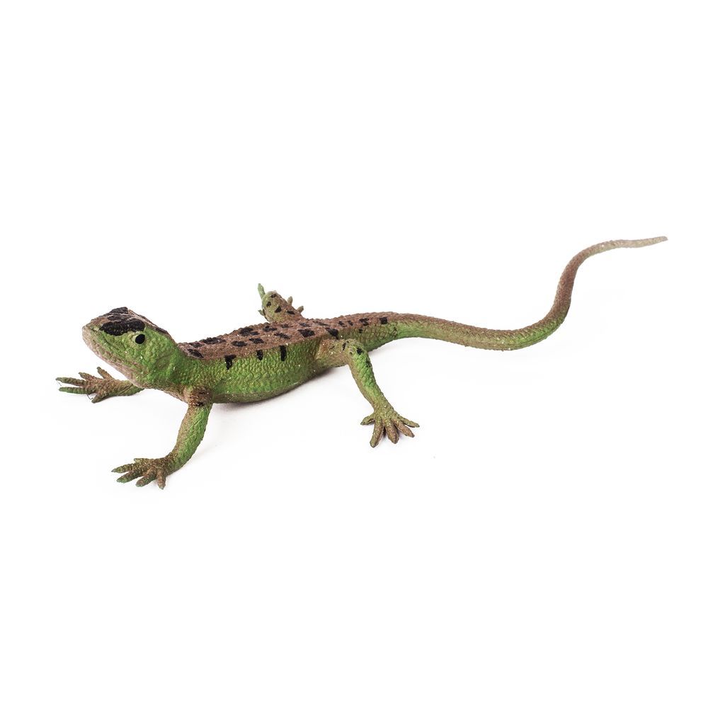 Galaxy Toys - Green Lizard Toy With Brown Spots - Realistic Reptile Animal Model